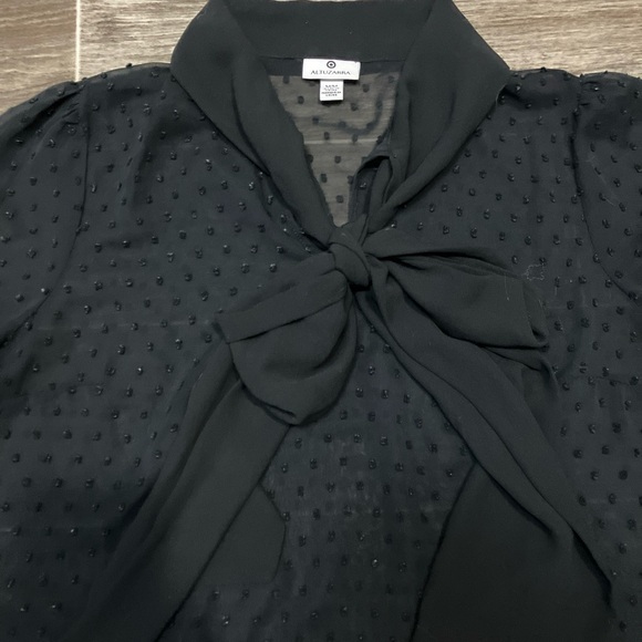 Black Bow Tie Blouse - Picture 2 of 6